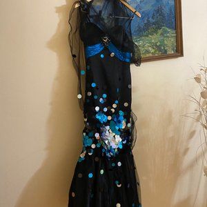 Black long mermaid style dress